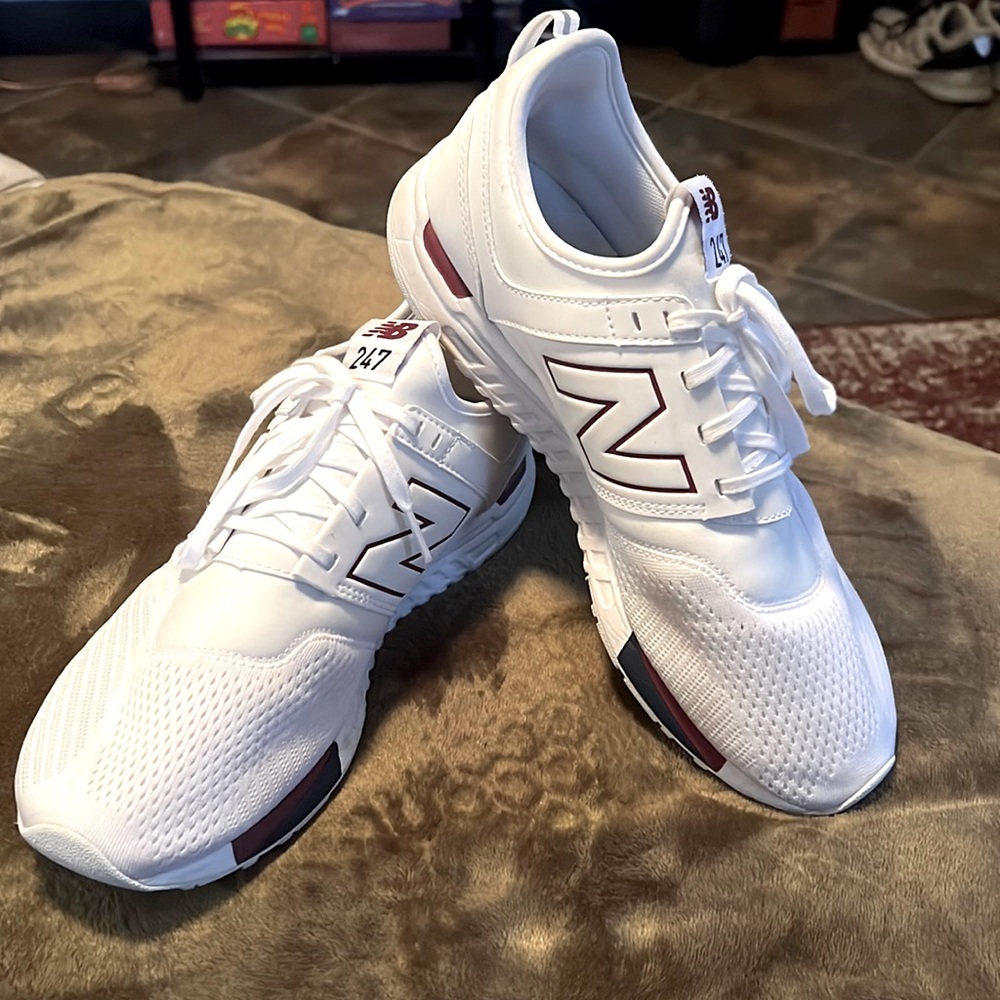 White 247 New Balance Sneakers